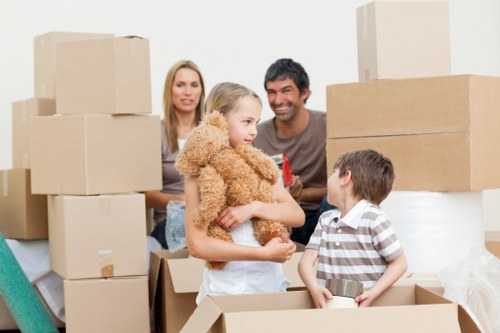 Careful labelling and box organisation during a local packing service